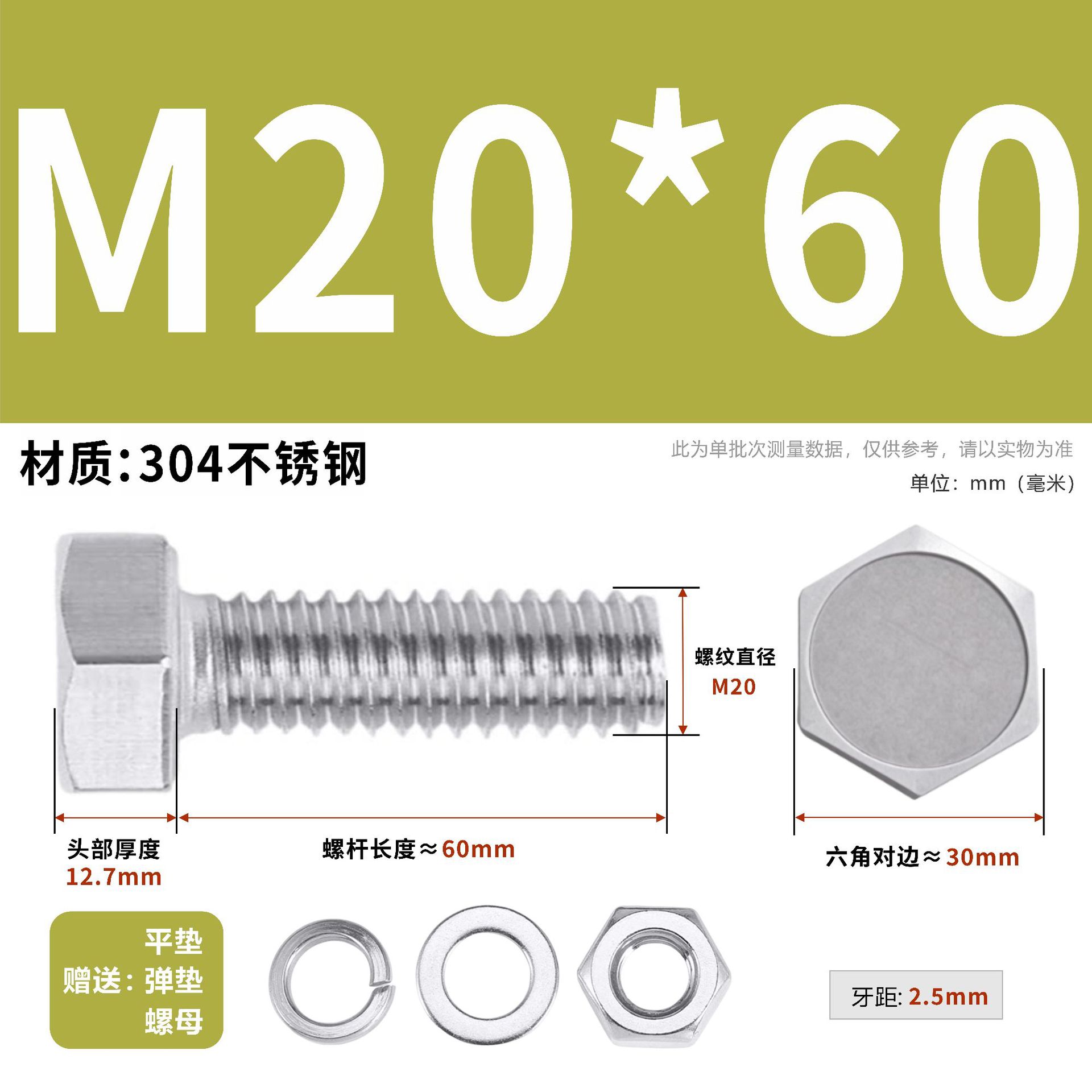 304 acero inoxidable tuerca perno hexagonal conjunto de accesorios de almohadilla de resorte M3M4M5M6M12 image 203