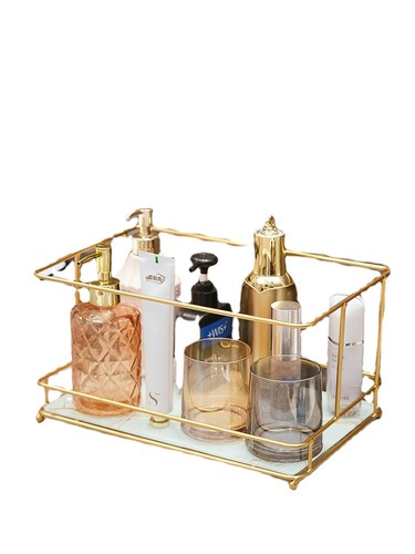 New Lightweight Luxury Style Bathroom Toothbrush Holder Double Layer Shower Mouthwash Cup Electric Toothbrush Storage Rack