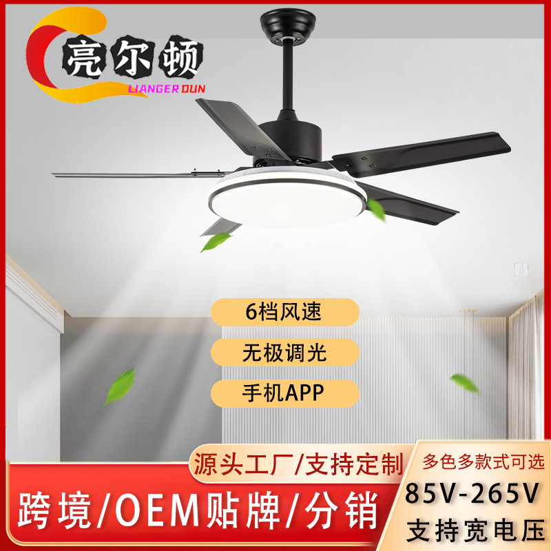 Intelligent Variable Frequency Ceiling Fan Light for Living Room and Dining Room, Fan Light with Integrated Fan, Led Ceiling Fan Light, Dimmable