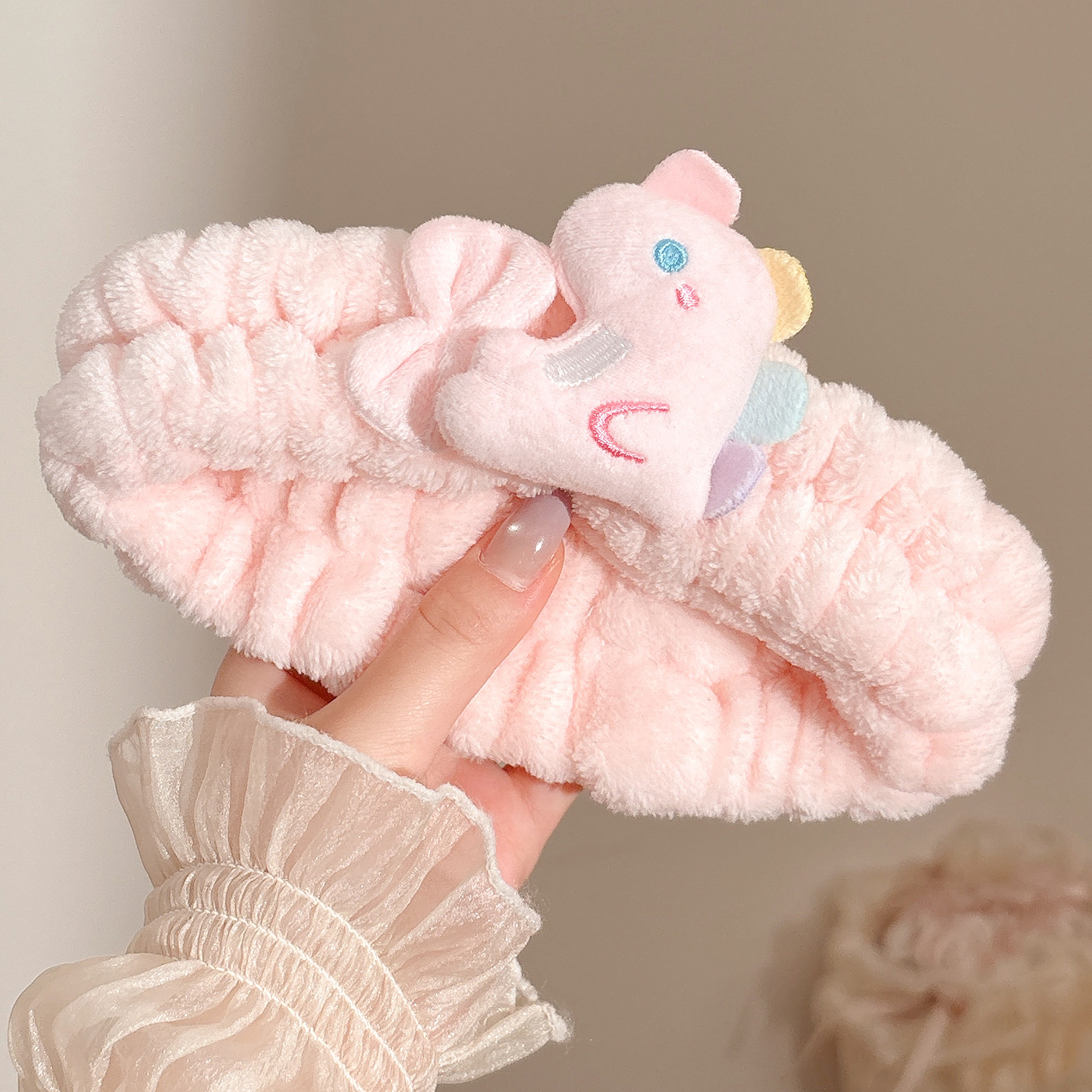 Maquillaje y lavado de la cara especial banda de cabello para mujeres primavera y otoño invierno dulce multifuncional antideslizante de alta elasticidad no estrangulación banda de cabello