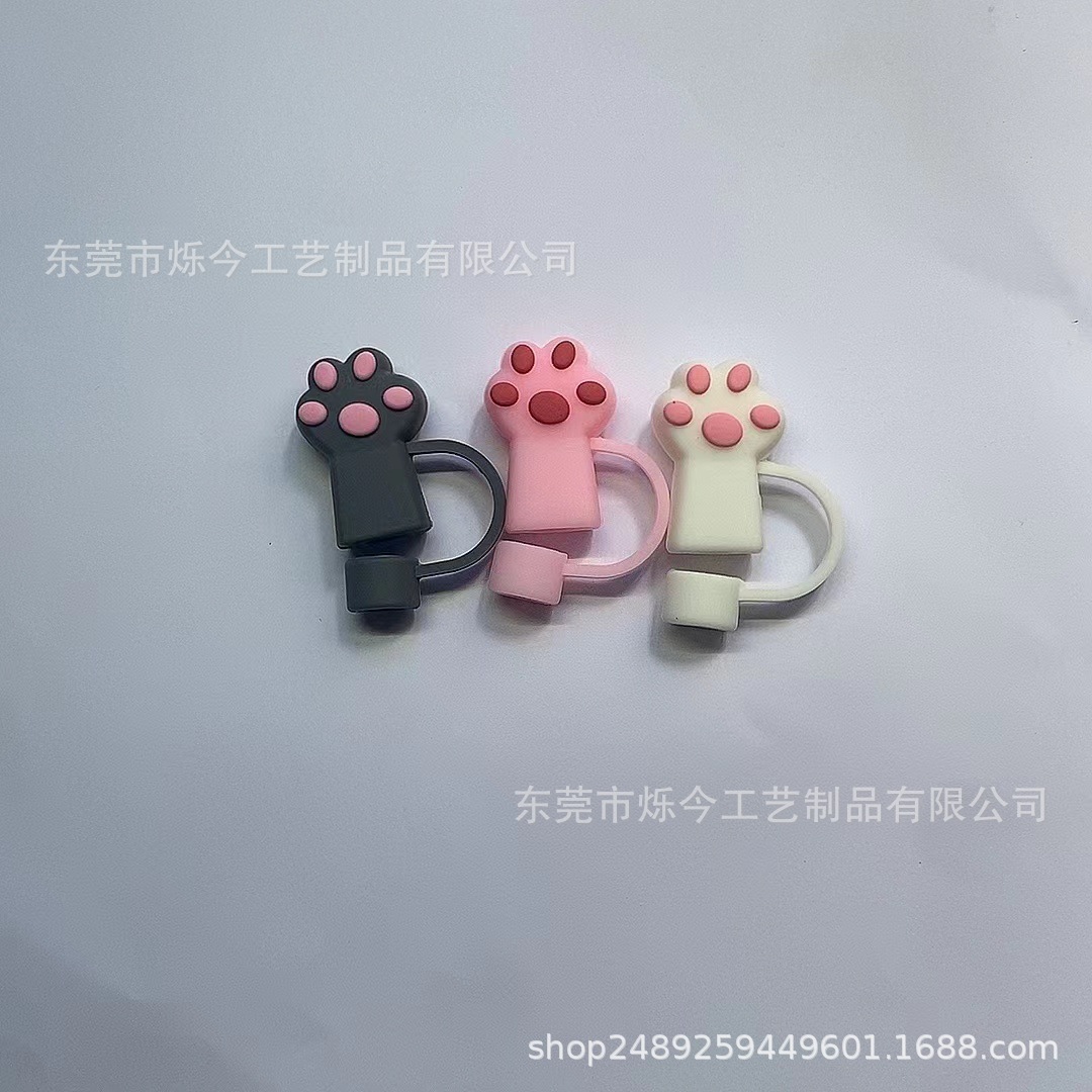 Cubierta de paja a prueba de polvo Enchufe de paja rojo neto transfronterizo linda chica tapa de paja de silicona cubierta de paja de té de leche de calidad alimentaria