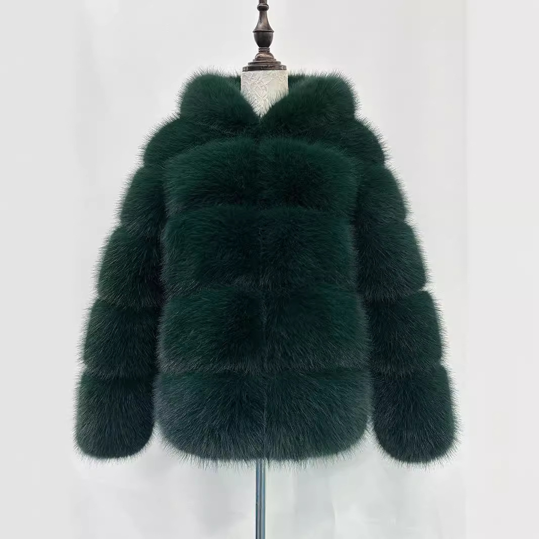 Damkläder Päls heta rea höst och vinter ny rävpälsrock dam casual varm skarvning huvkappa_voghion.com