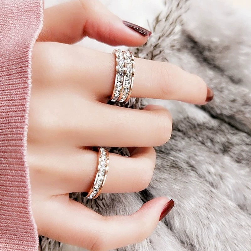 Ring stainless steel, simple elegant design, sizes 5–11, gold & silver options