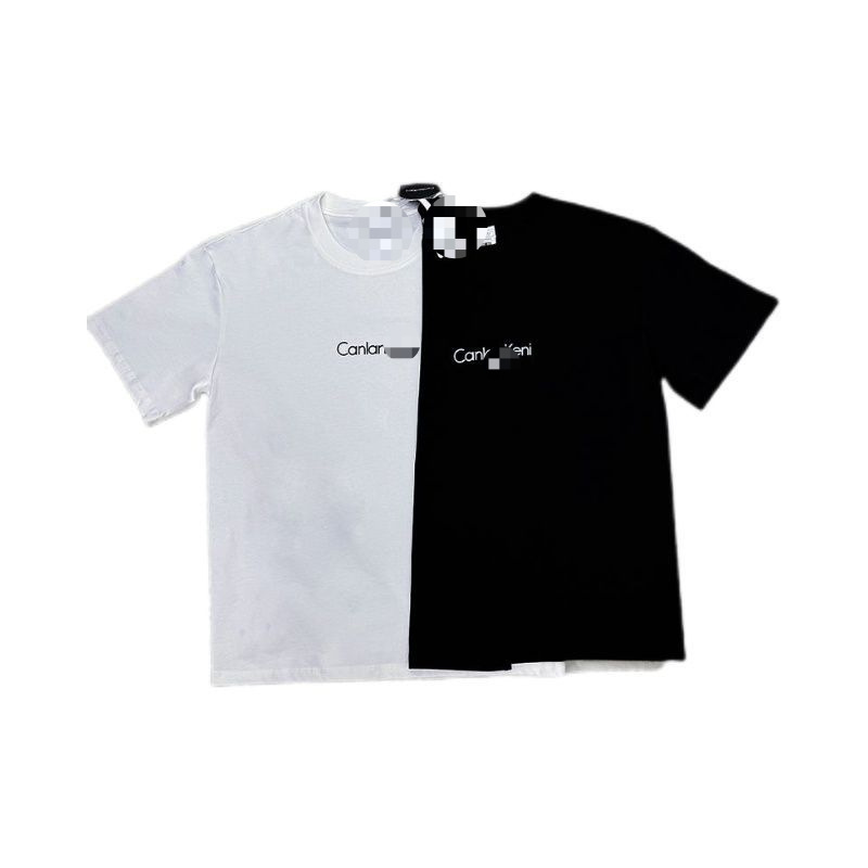 Ck Summer Men's Simple Casual Versatile Loose New Style Printed Round Neck Short-Sleeve T-Shirt Unisex Wholesale