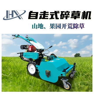 加宽割幅大型手扶式割草机 柴油电启动果园碎草机 桃园除草机