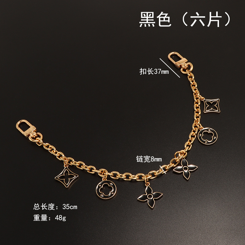 6 black hanging decorations 35cm chains