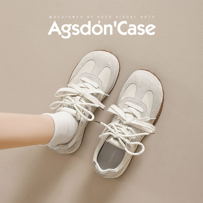 Augu Shi Dengde zapatos de entrenamiento para mujeres 2025 nuevos zapatos de skate casuales de invierno de suela gruesa zapatos deportivos de moda zapatos blancos pequeños