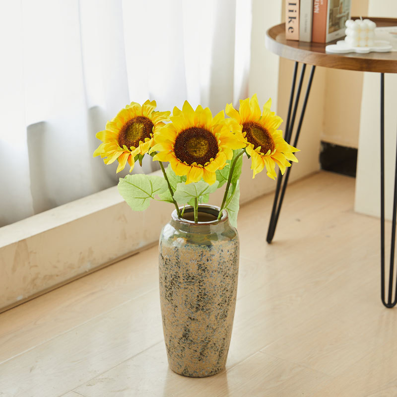 清新单支向日葵仿真花奶油系家居客厅餐桌假花装饰摆设新款假花详情7