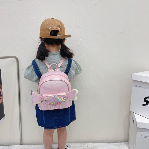 Kindergarten schoolbag children's cartoon small backpack cute girl love wings small bag light baby backpack