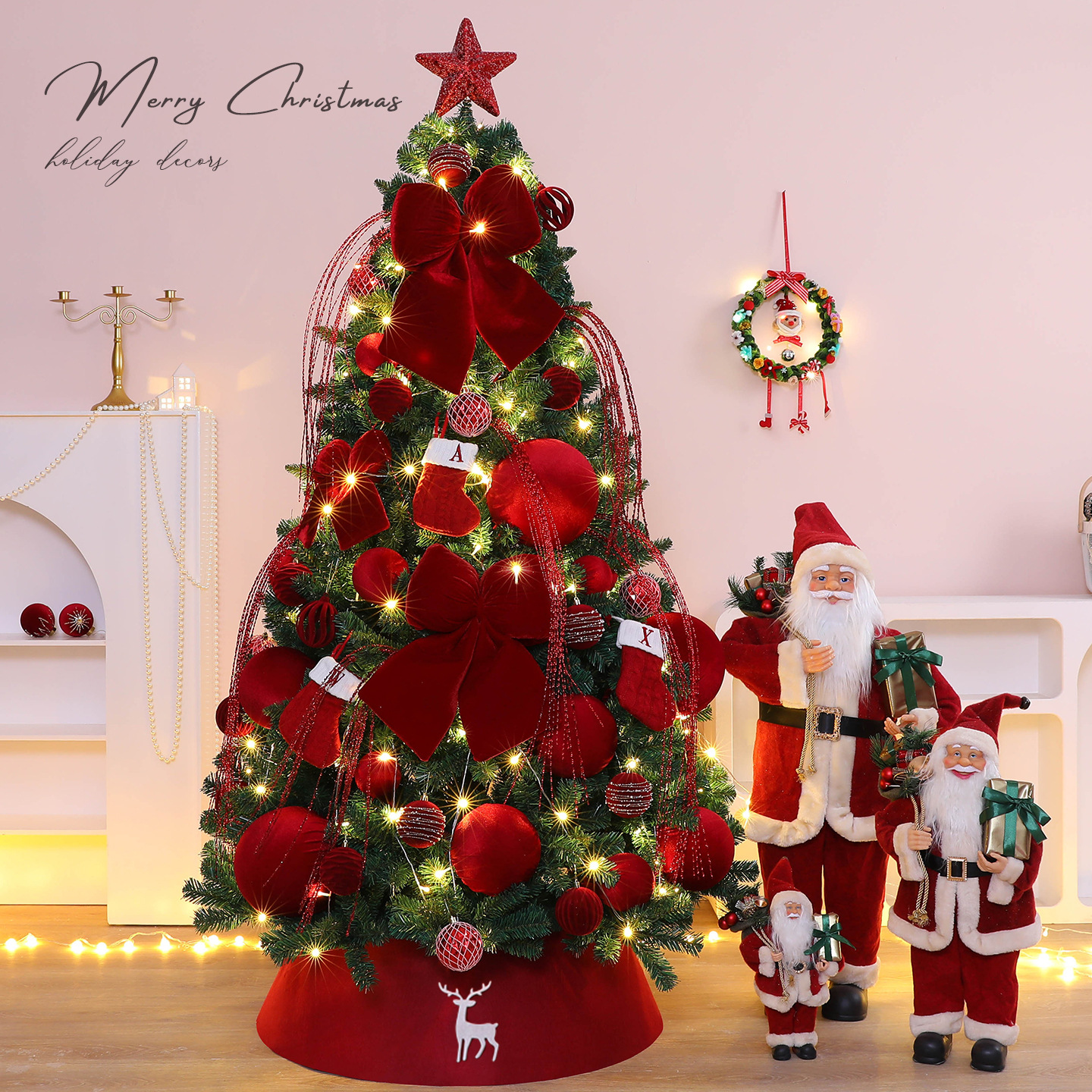 El vino de explosión mangarra set de árbol de Navidad gran decoración de Navidad interior y exterior decoración de árbol de Navidad