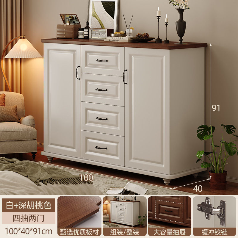 Cómoda americana armario de almacenamiento de dormitorio color de madera maciza nueva sala de estar china armario de cajón armario de almacenamiento