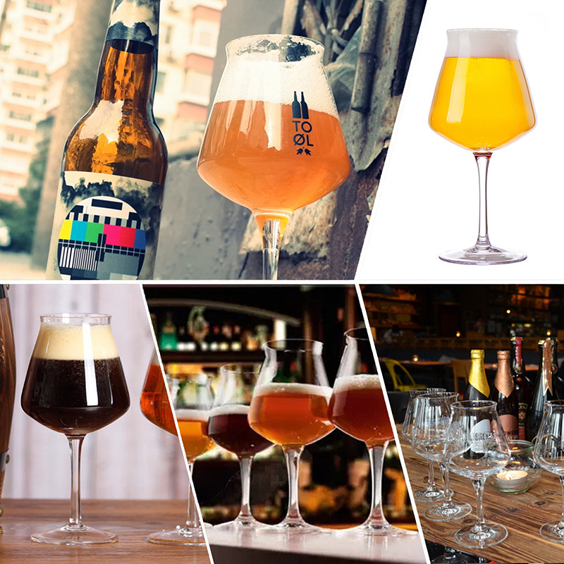 Jinbaijia Teku Copa de cerveza TEKU Copa de vino tinto Copa de vidrio de cristal Vino de tulipán artesanal