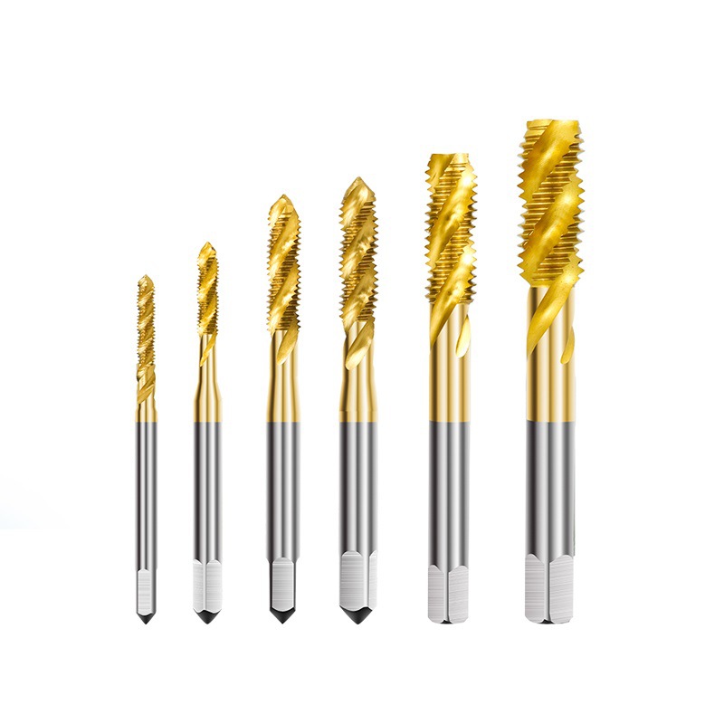 新款 4/5pcs 高速钢公制丝锥套件6542镀钛螺旋丝锥钻头螺纹工具-阿里巴巴