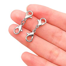 S925纯银diy手工饰品珍珠项链DIY双头龙虾扣手链连接扣头配件批发