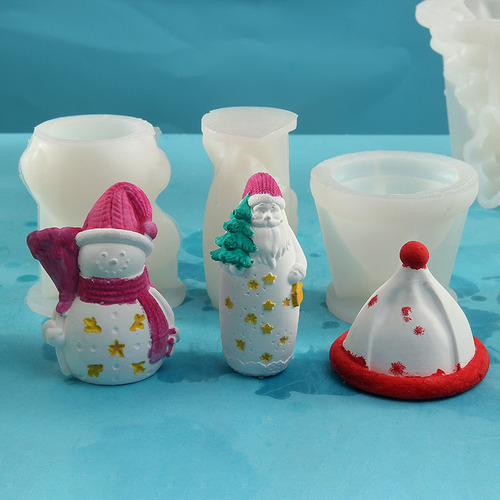 Christmas tree essential oil candle silicone mold Christmas DIY diffuser plaster soap ice cube mold BK8126