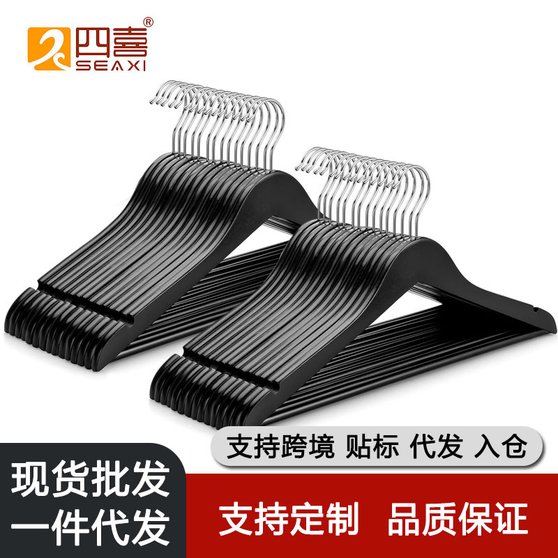 Perchas de Madera Maciza para Adultos Antideslizantes Sin Marcas para Hotel y Tiendas image 3