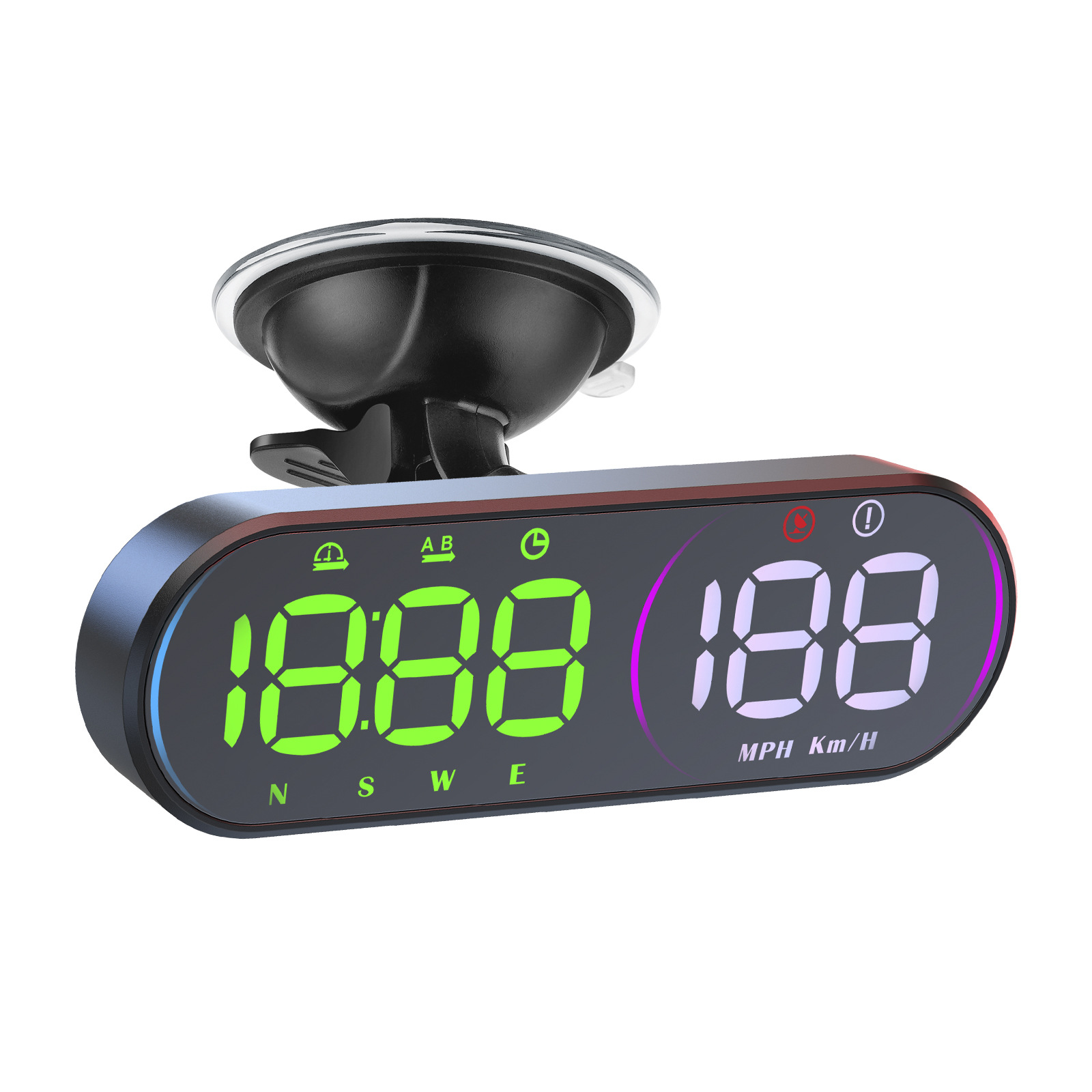 Cross-border popular car HUD head-up display, GPS universal multifunctional speedometer with steering ambient lighting