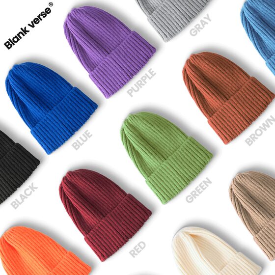 Candy-colored rabbit hair knitted hat women's autumn and winter Korean-style all-match digital patch pullover cap warm wool hat