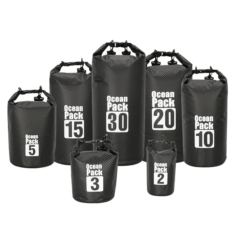 Bolsa impermeable de fibra de carbono, bolsa de cubo, bolsa impermeable, bolsa de natación a la deriva en la playa, mochila al aire libre, bolsa ligera