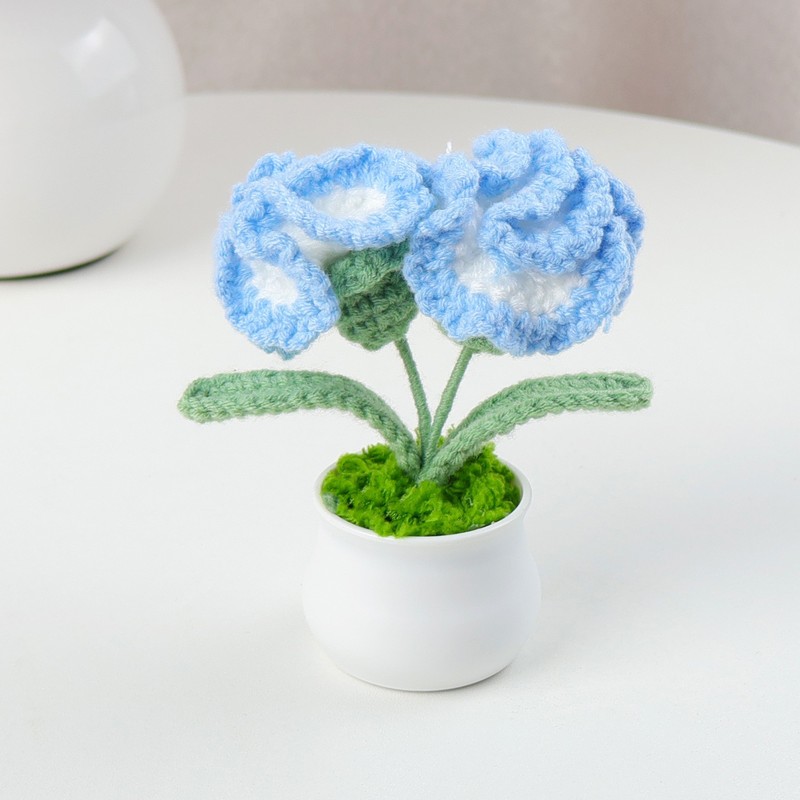 完成したウールひまわり鉢植えスズラン造花チューリップデスクトップ装飾品バレンタインデー教師クラスメートギフト|undefined
