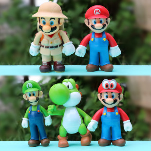 Super Mario Game Merchandise Mario and Luigi Figures Desktop Ornaments Doll Models Small Mini