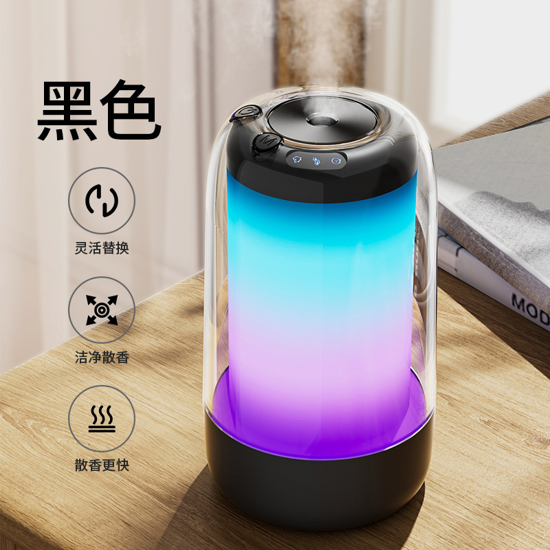 新しいスマートカーアロマセラピーマシン、自宅の寝室用の長持ちするディフューザー、カラフルな雰囲気のライト、デスクトップ自動芳香機|undefined