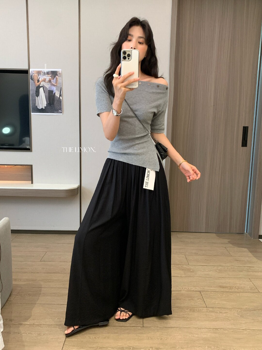 Quần culottes nữ ống rộng cạp cao dáng lười mùa hè 2026 — Thẻ nông, màu đen, màu hồng, màu cam chi tiết 36