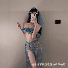 不误正夜情趣内衣性感敦煌舞姬西域古风汉服纯欲风一字肩免脱套装