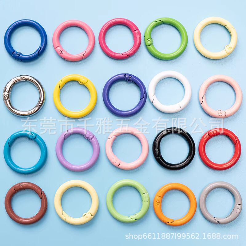 26MM Baking Paint Color Open Ring Keychain Spray Paint Spring Ring Tide Play Spring Buckle Hanging Buckle Round Ring Buckle