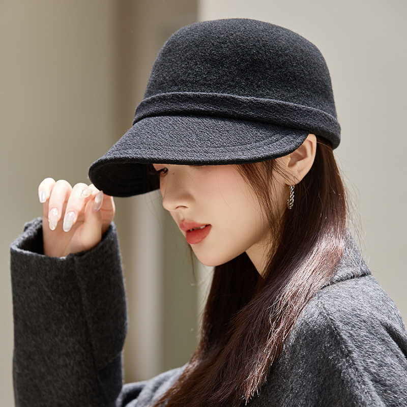 帽子女秋冬新款羊毛呢加厚保暖马术帽文艺复古百搭报童帽显脸小韩|undefined
