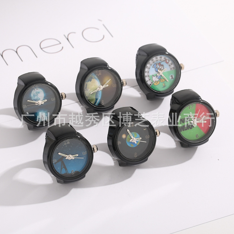 Cartoon Features Creative Watchable Time Ring Watch Hot Selling New Model Aliexpress Foreign Trade Wholesale Popular Watch