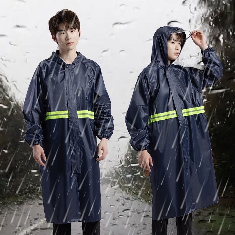 One-Piece Raincoat Long Adult Reflective Thickeneded and Extended Outdoor Full-Body Rainproof Labor Protection Coat Windbreaker Raincoat