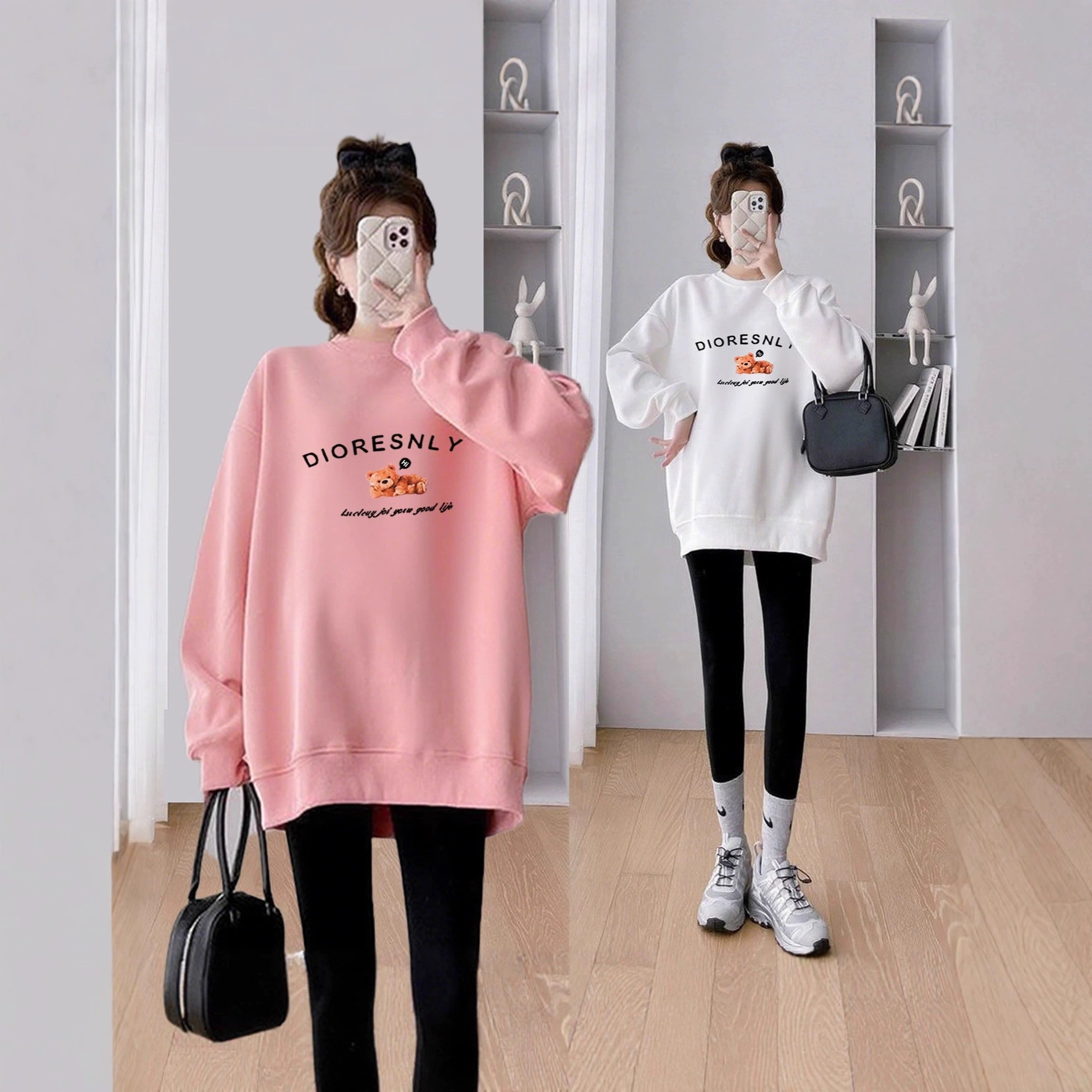 孕妇装时尚春秋冬外穿宽松大码休闲卫衣T恤裤子孕妇秋冬装跨境