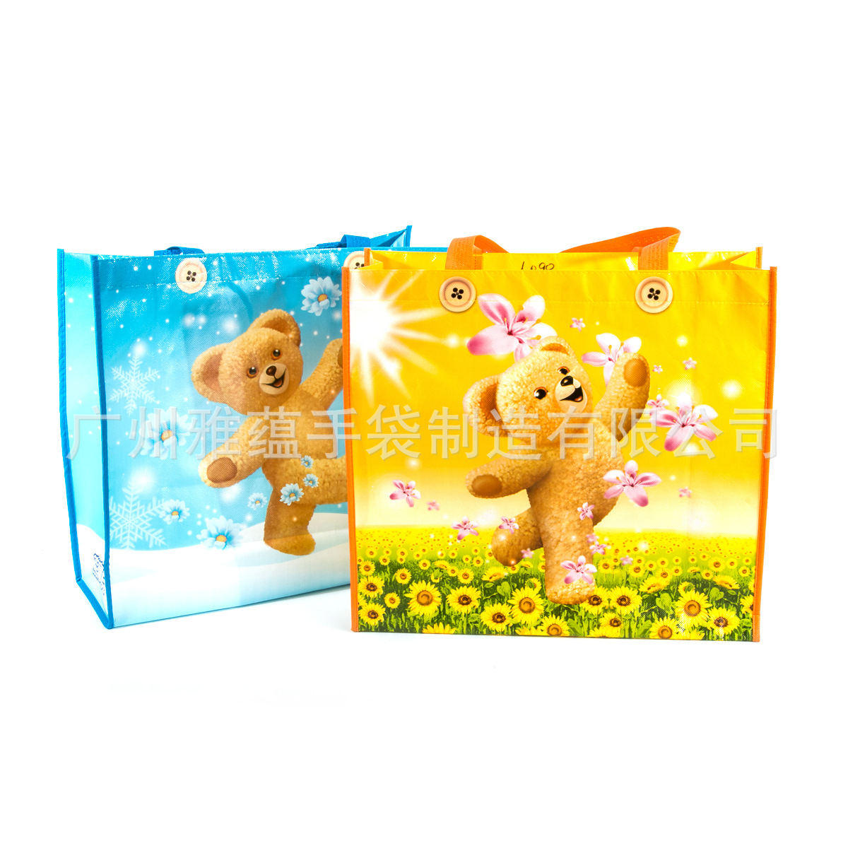 PP复膜无纺布覆膜袋 环保立体机压袋厂彩印购物袋防水材质可印刷