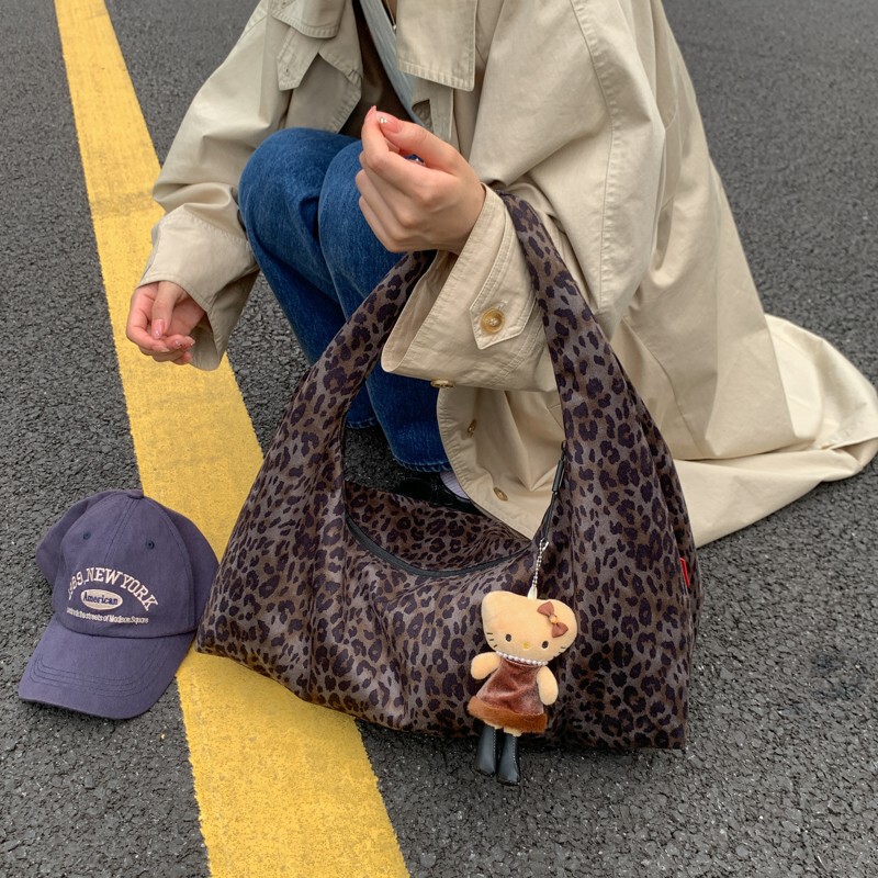 新款复古豹纹通勤单肩包气质包包女ins风通勤斜挎包大容量休闲|undefined
