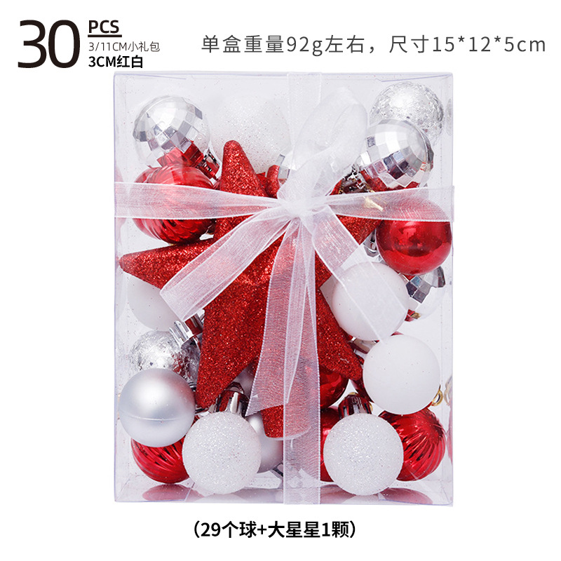 3cm rojo + blanco (29 bolas + 1 gran estrella)