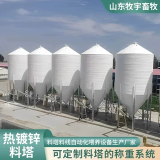 定制镀锌料仓自动化料线仓存储罐大容量猪舍饲料储存热镀锌料塔