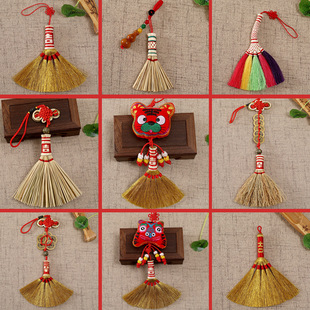 Dragon Boat Festival Golden Broom Baby Bedside Broom Baby Sleeping Prayer Broom Housewarming Pendant Hand-Knitted Jintaosen