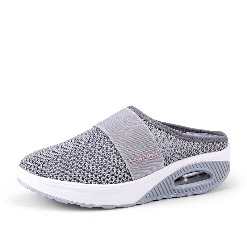 In-Stock 2021 Cross-Border Slip-On White Shoes for Women Without Heels, Large Size Flat Slippers, Casual Canvas Shoes