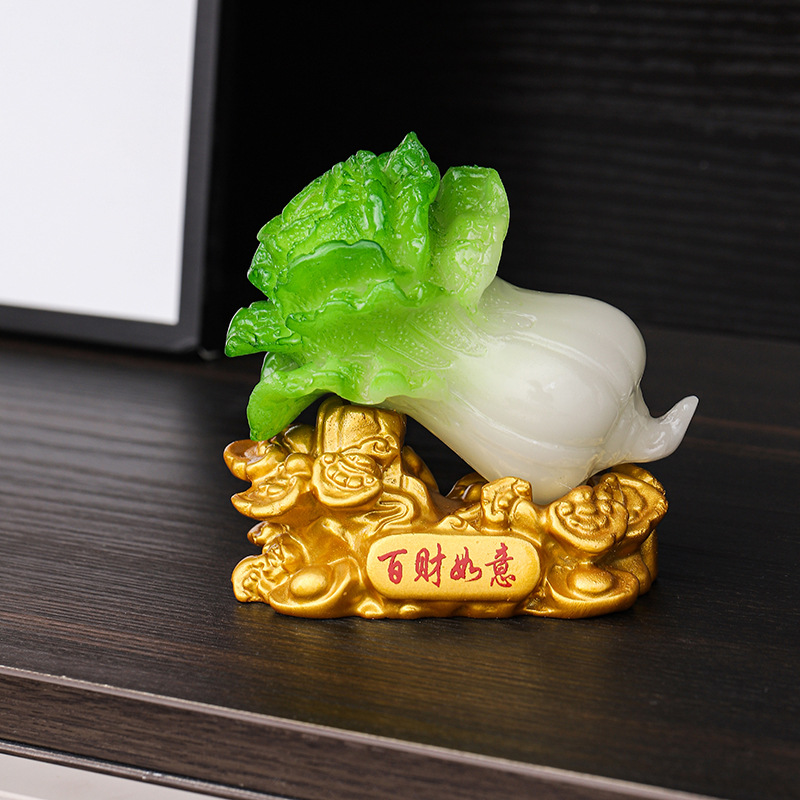 百财到白菜家居摆件汽车装饰摆件创意促销礼品树脂工艺品厂家批发