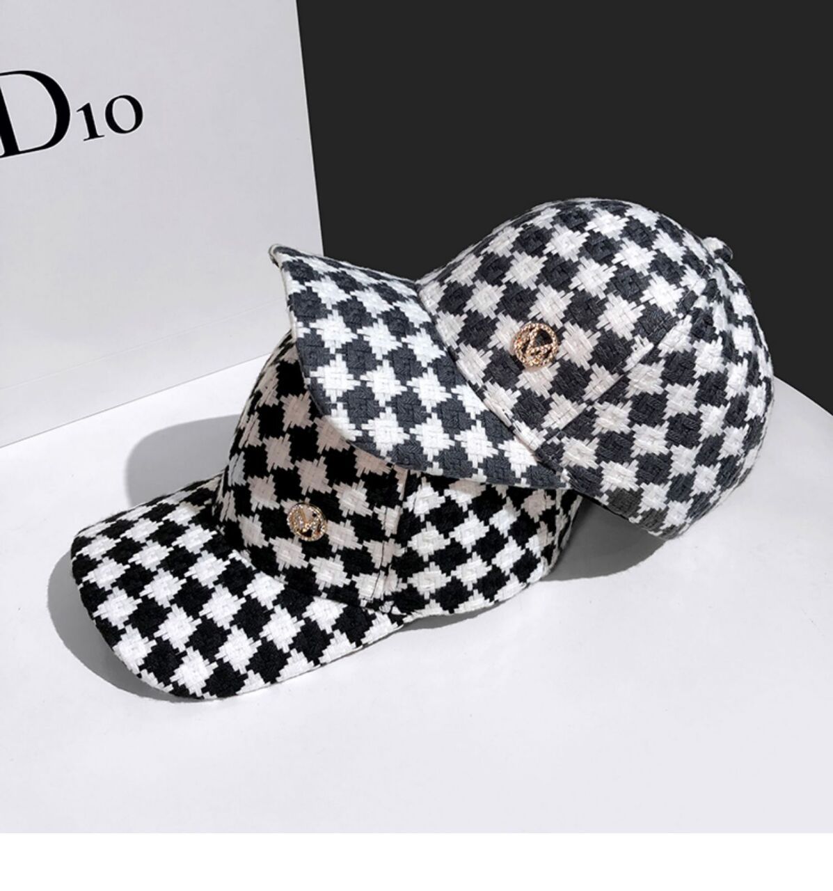 Γυναικεία φθινοπωρινή και χειμερινή καρό M Letter Γλώσσα πάπιας Κορεατικής έκδοσης Ευέλικτο μοντέρνο σκίαστρο μπέιζμπολ καπέλο_voghion.com