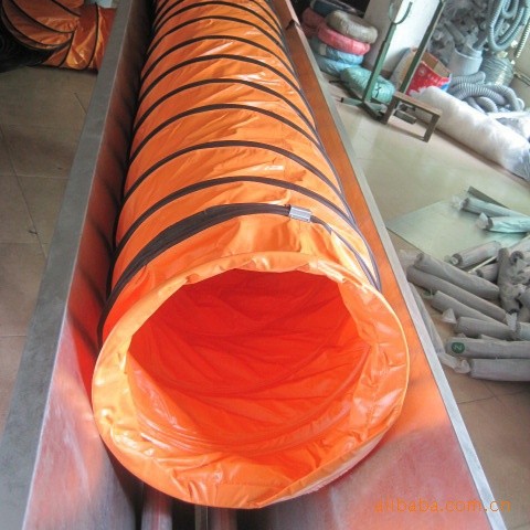 超强韧性阻燃通风管#橙色耐磨伸缩风管 ,环保风筒,静音夹网布烟管