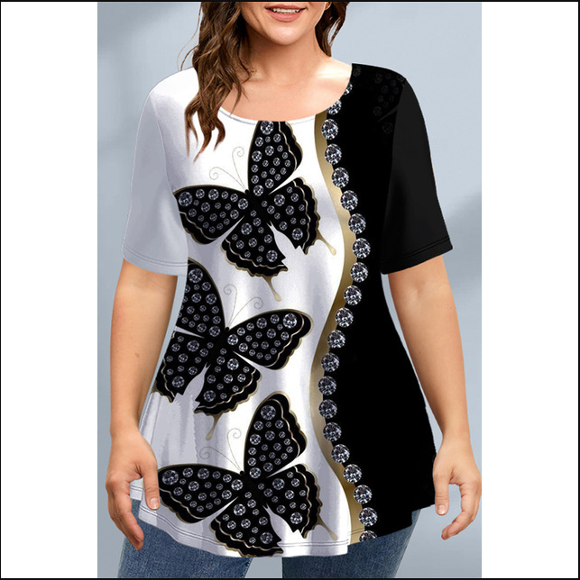 Irregular Hem Printed T-Shirt Dress - Figure 4