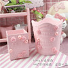 rose lovely originality relief Pink girl Cosmetic brush pen container Hollow Debris Stationery Storage bucket