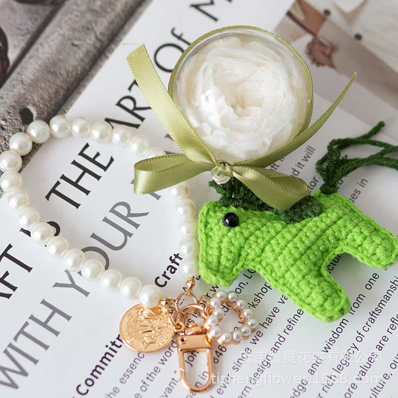 Eternal Flower Keychain Finished Product, Year of the Horse Pony Bag Charm, Birthday Gift for Girls, Best Friend Gift, Gift Box Set