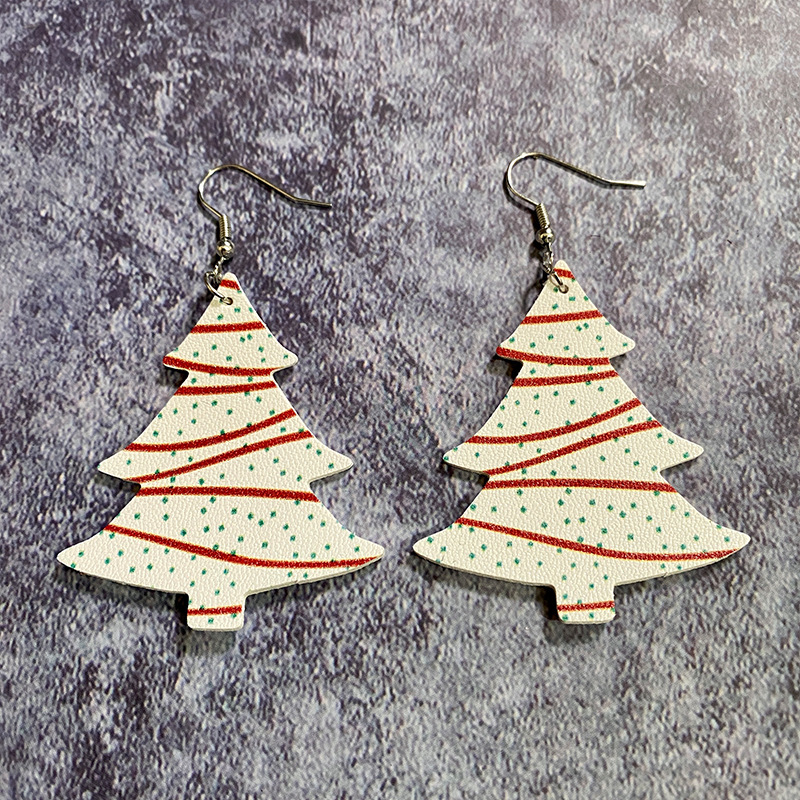 1 Pair Classic Style Christmas Tree Pu Leather Iron Ear Hook display picture 2