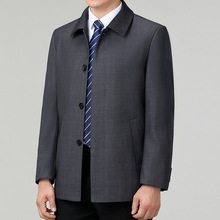 新款秋冬品牌男士茄克商务休闲加厚保暖夹克外套职业行政爸爸外套