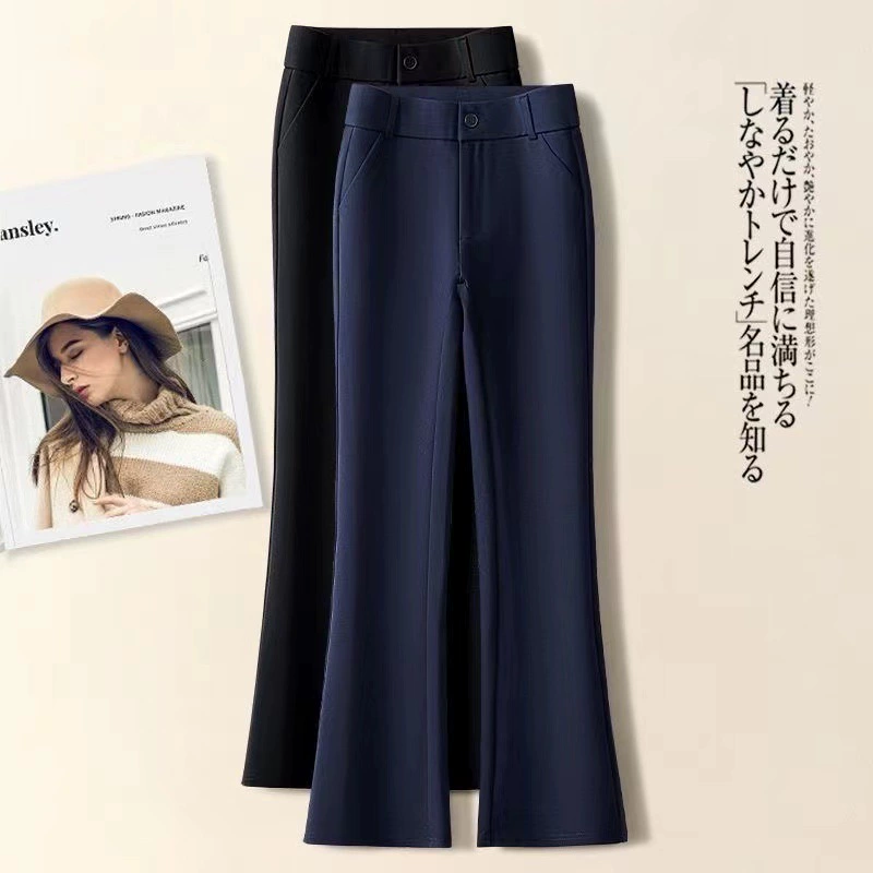 Черные расклешенные брюки для детей весна и осень 2025 новые повседневные брюки