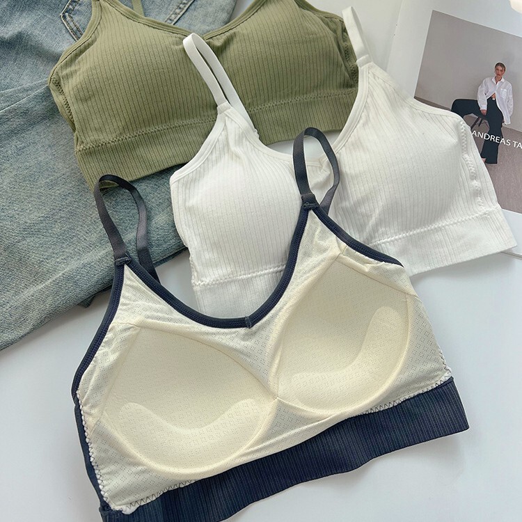 一体式美背乳胶内衣带固定杯胸垫透气桑蚕丝无痕抹胸背心细带文胸|undefined