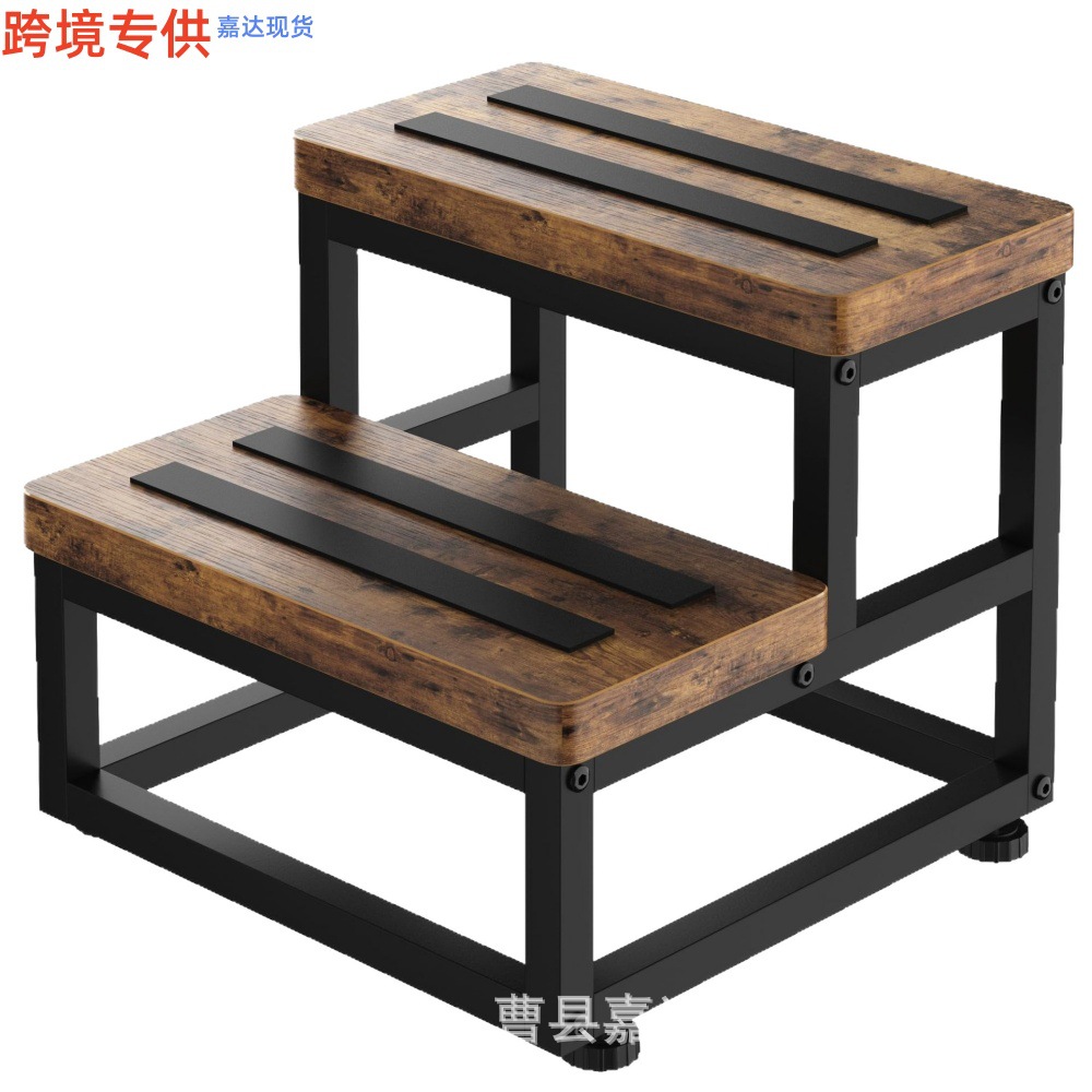 Iron-Wood Combination Step Stool for Home Use, Children's Height-Increasing Stool, Multi-Purpose Kids' Stool, Climbing and Shoe-Changing Stool